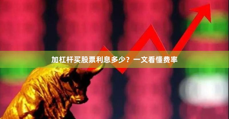 加杠杆买股票利息多少？一文看懂费率